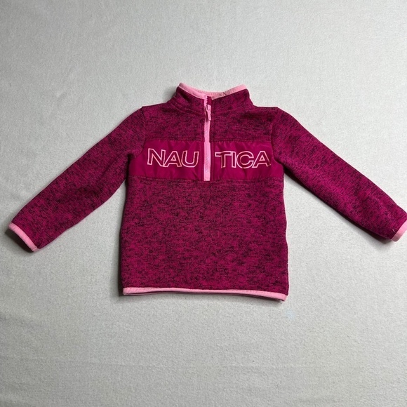 Nautica Girls 18M Pullover Sweater Excellent Condition‎ Fushscia Black - Picture 1 of 10